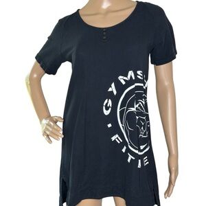 Gymshark black legacy fitness longline tee XS